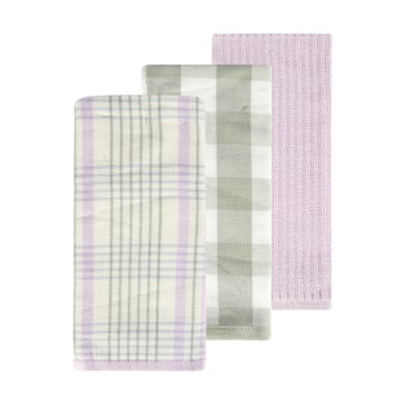 3 Pack Lilac Gingham Tea Towels - Anko