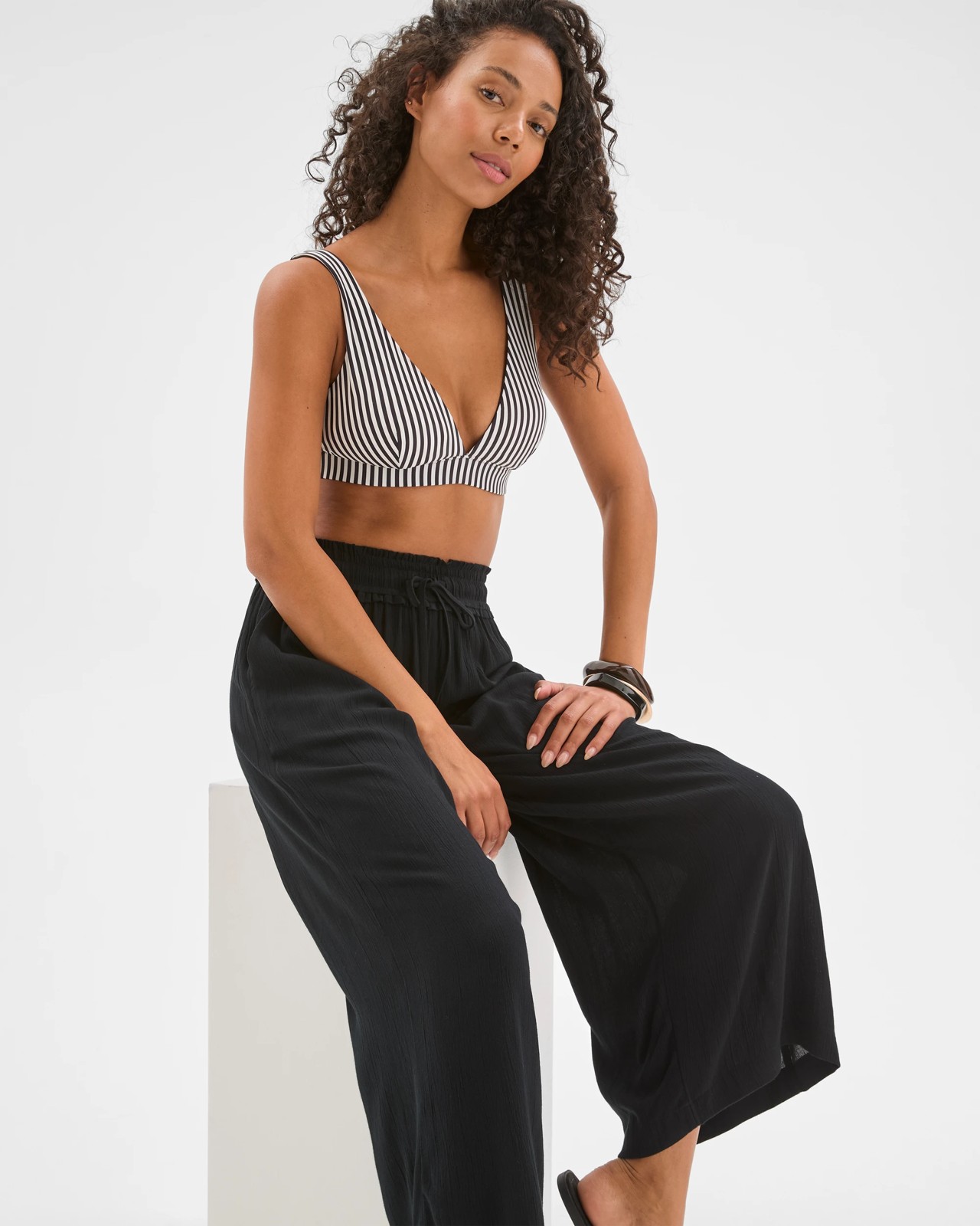 Resort Shirred Waist Crinkle Pants 2 of 5