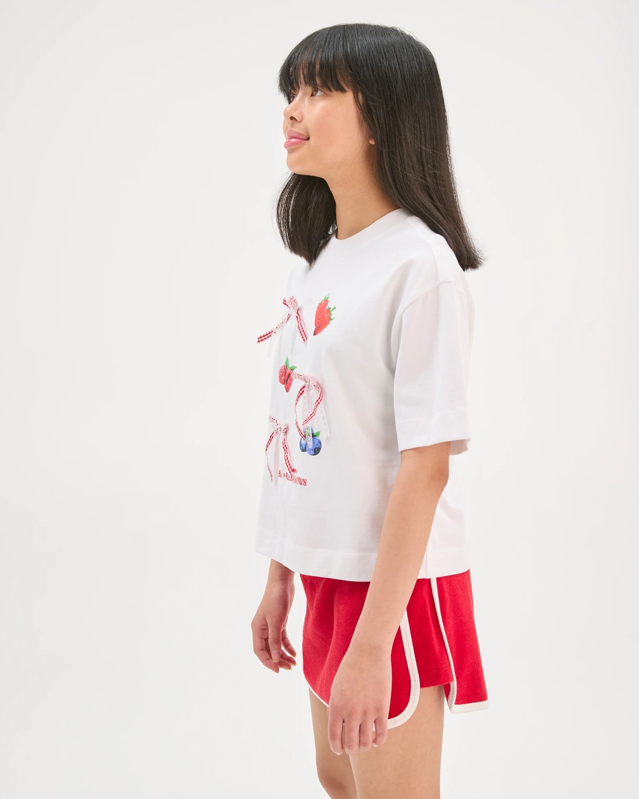 Australian Cotton Heavyweight Boxy T-Shirt - 3D Bows White 4 of 5