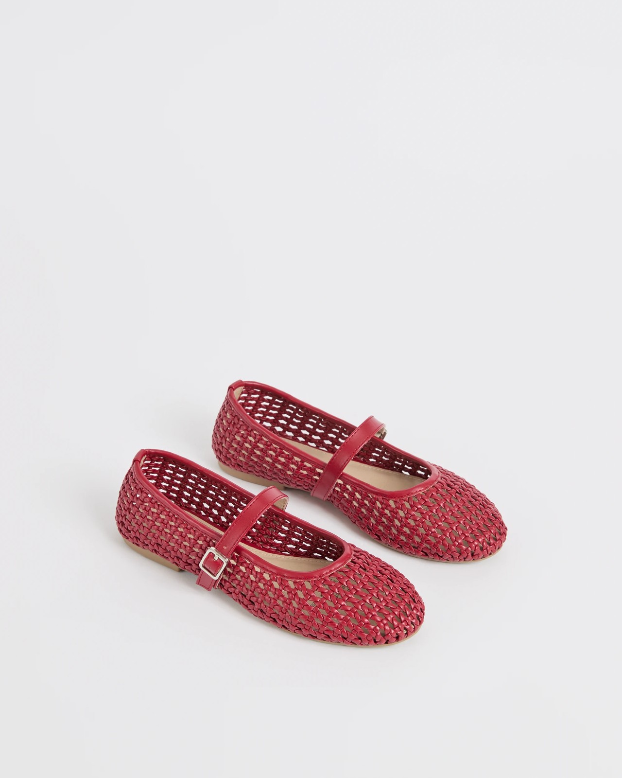Weave Ballet Flats - Burgundy 2 of 3