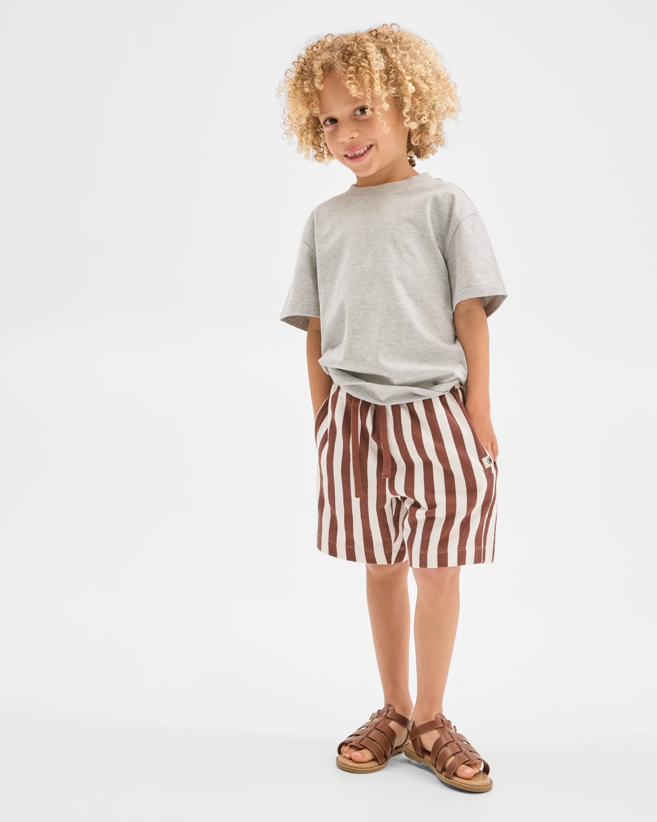 Australian Cotton Slub Jersey Shorts - Brown 2 of 5