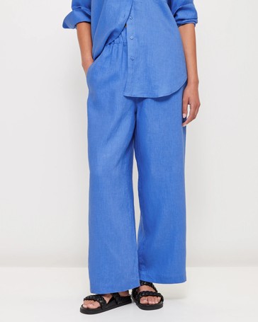 European Linen Wide Leg Pants