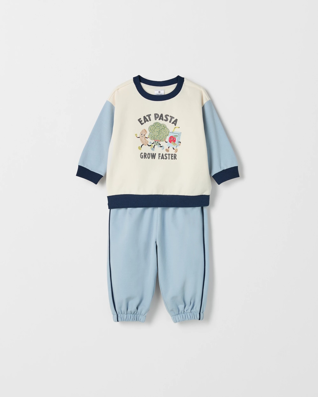 Baby Organic Cotton Sweat Top & Trackpants 2 Piece Set - Blue 4 of 6