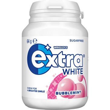 Wrigley's Extra White Sugar Free Bubblemint Bottle - 64g