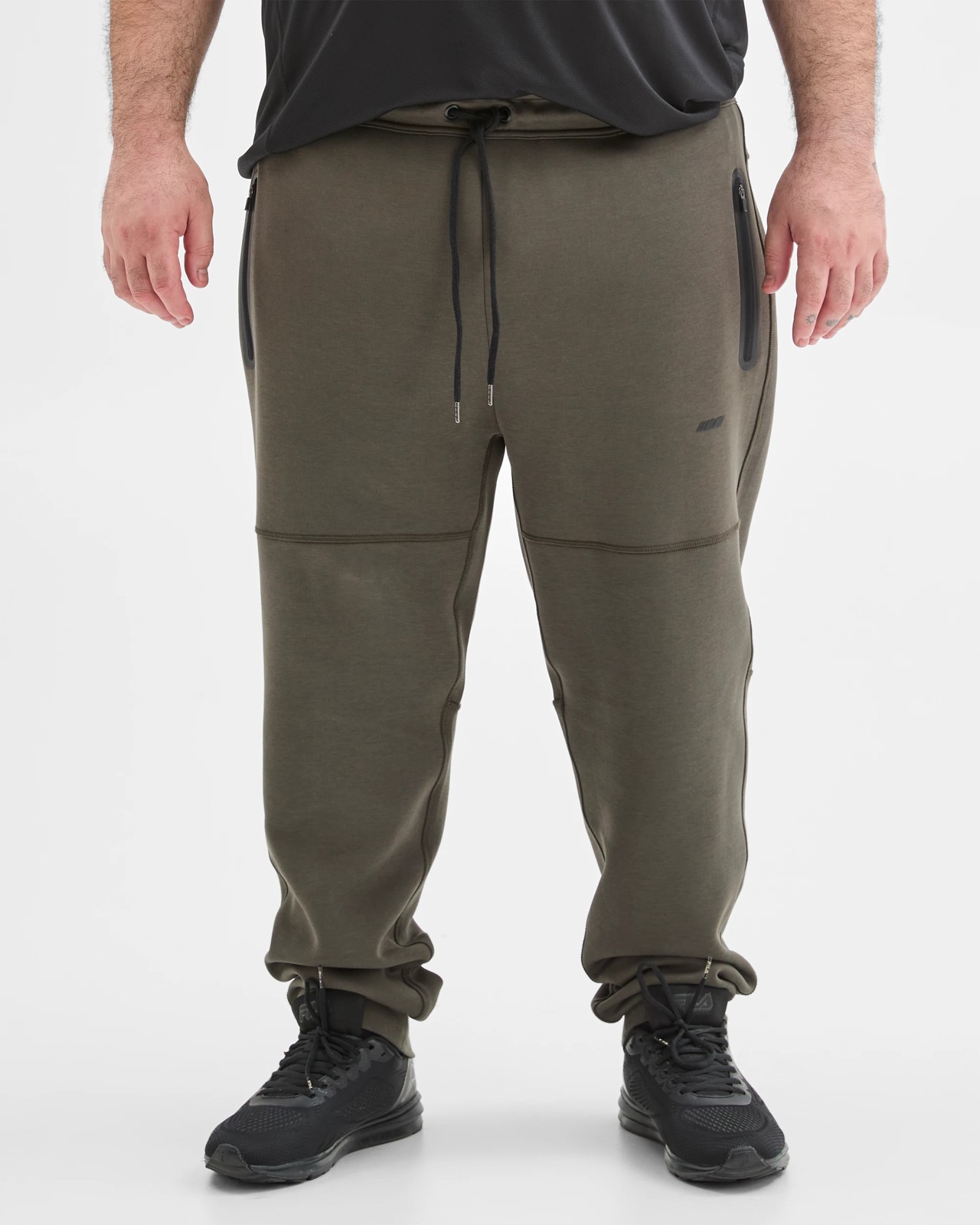 Plus Size Australian Cotton Blend Active Scuba Trackpants - Khaki 3 of 5