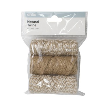 3 Piece Natural Twine - Anko