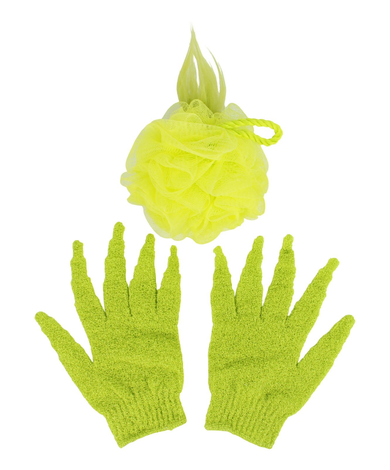 Dr Seuss The Grinch Exfoliating Gloves and Bath Puff Set 4 of 4