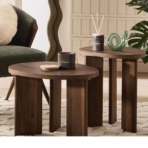 Set of 2 Walnut Side Tables - Anko product image