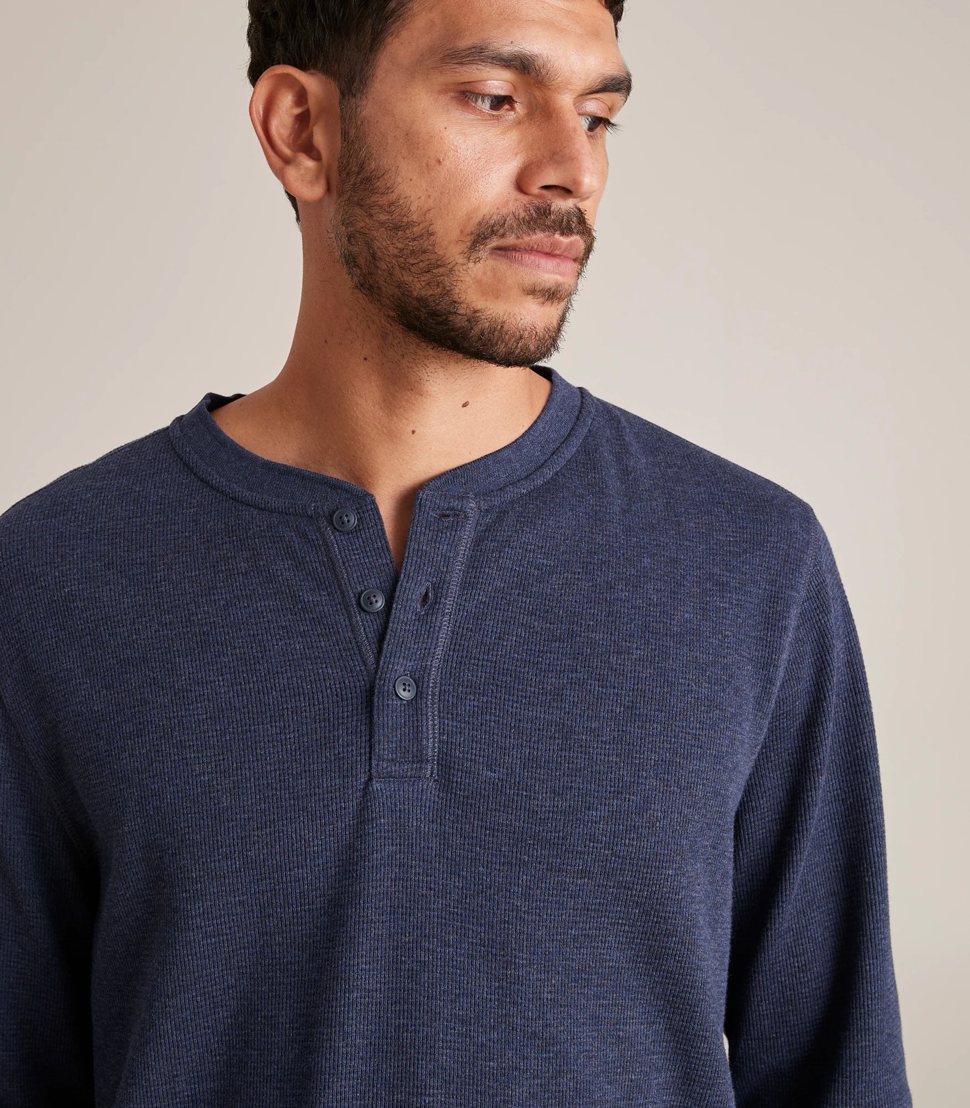 Long Sleeve Waffle Henley Top 3 of 6