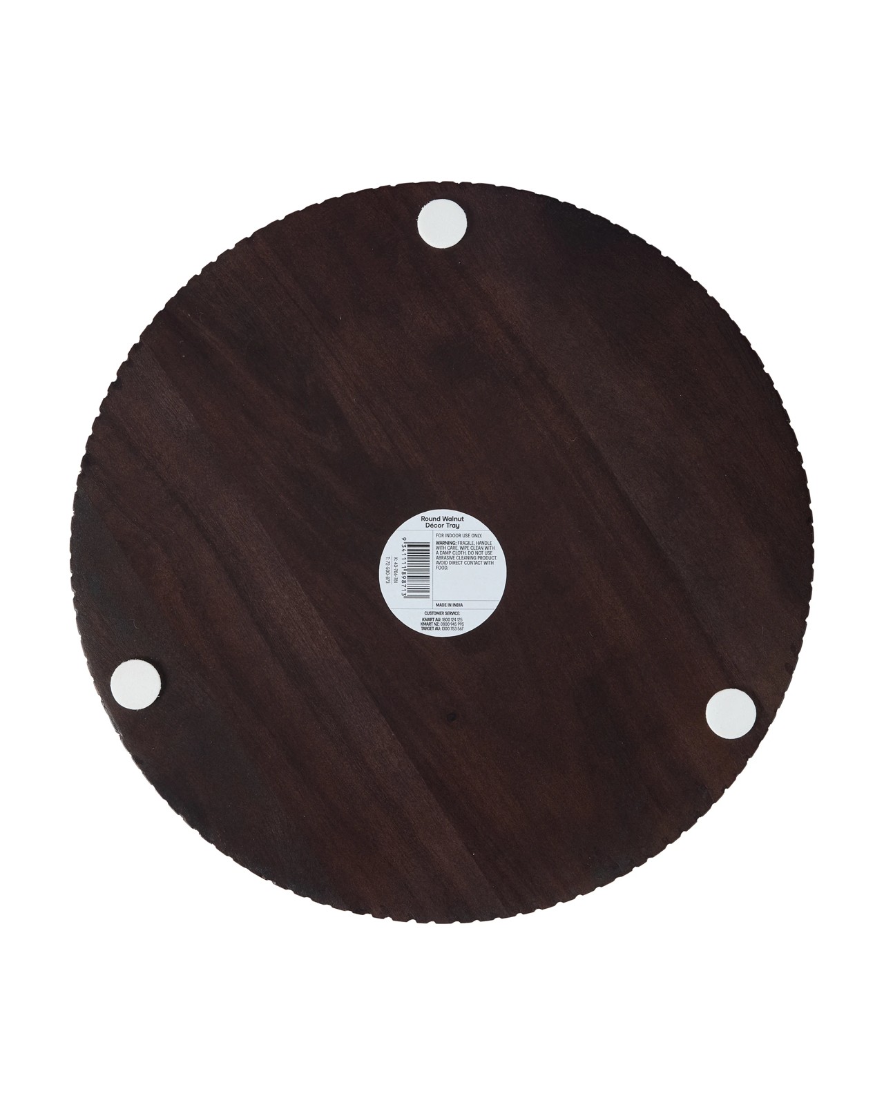 Anko Round Walnut Decor Tray 6 of 6