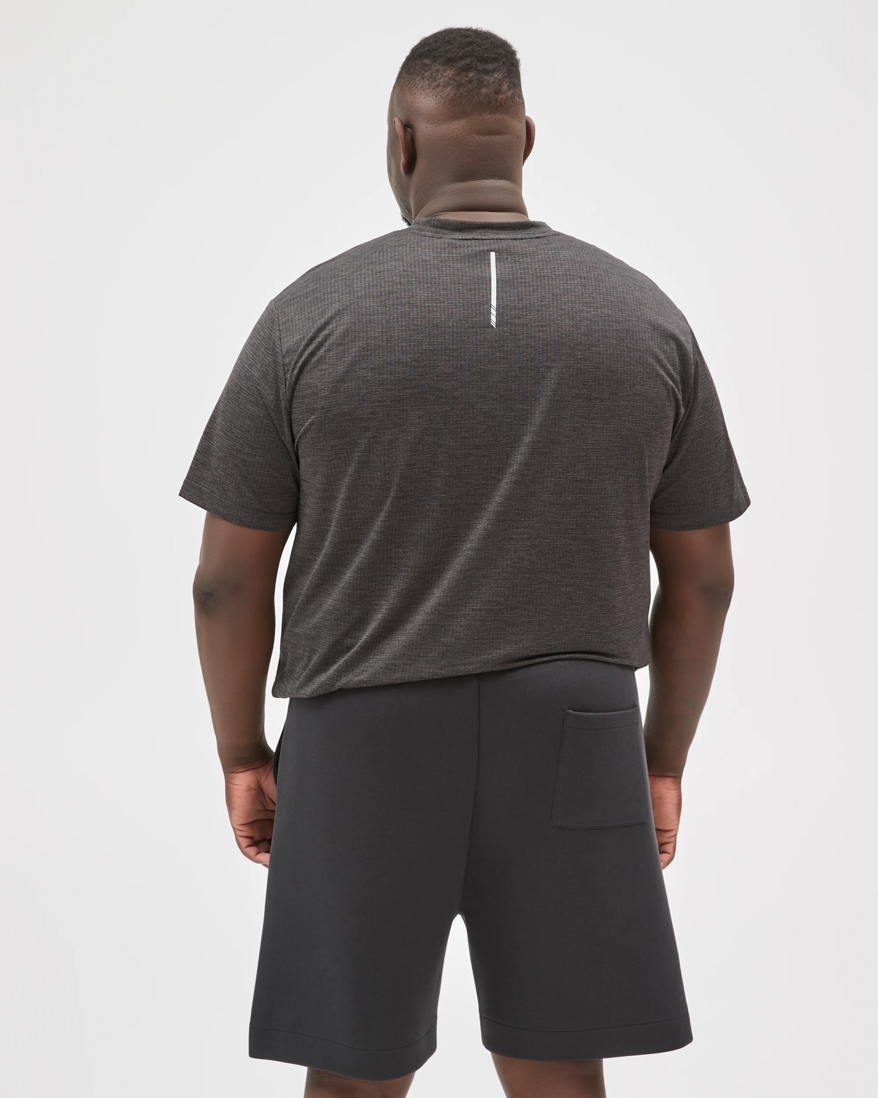 Plus Size Australian Cotton Blend Tech Fleece Shorts  - Black 6 of 6
