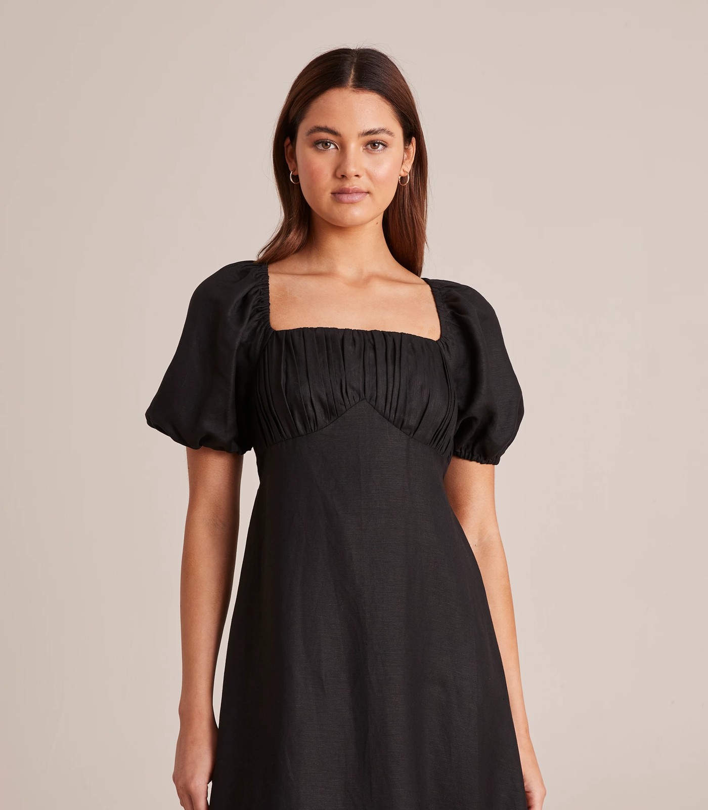 European Linen Blend Puff Sleeve Midi Dress Lily Loves Target Australia