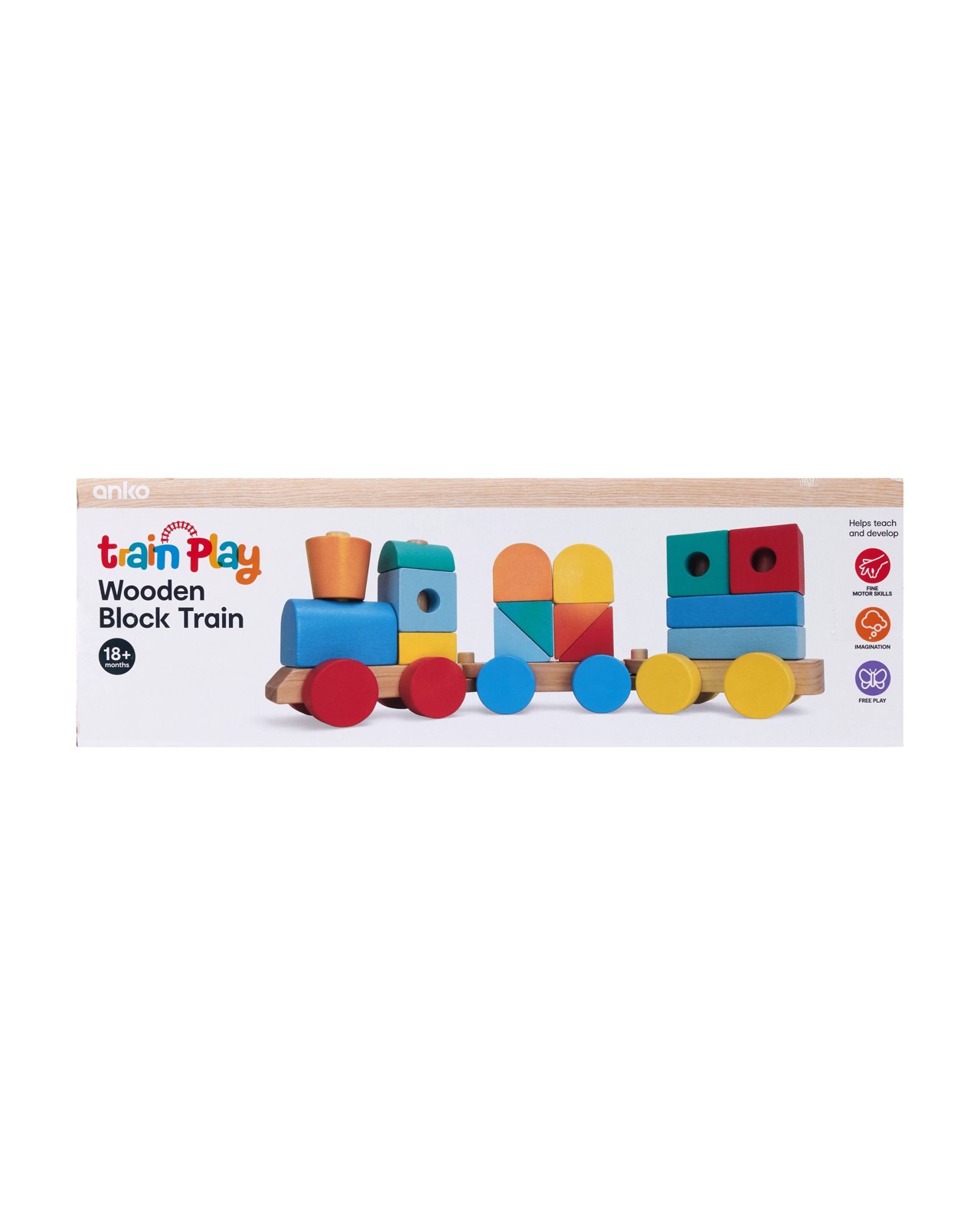 Anko Wooden Block Train Playset 6 of 6