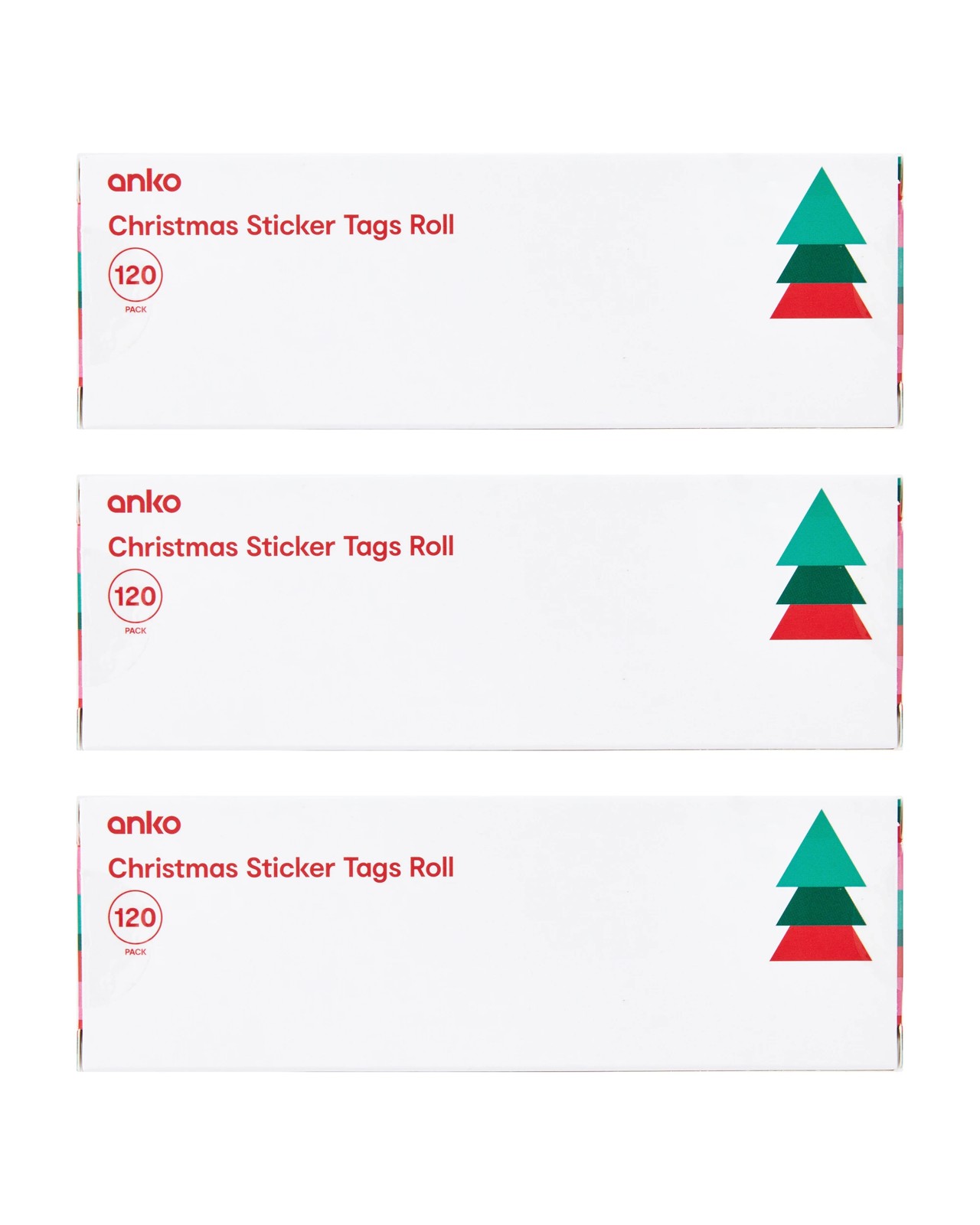 Anko 120 Pack Christmas Sticker Tags Roll - Assorted 6 of 6