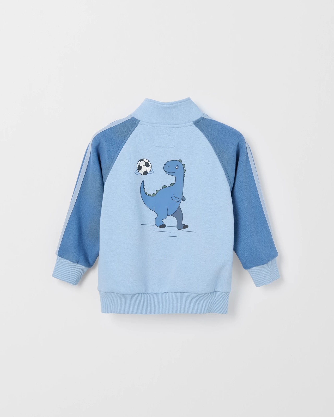 Australian Cotton Blend 1/4 Zip Sweat Top - Dino Blue 3 of 3