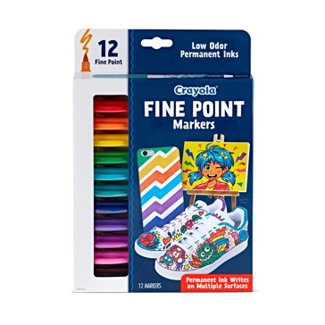 Crayola 12 Pack Fine Point Markers - Blue Pack