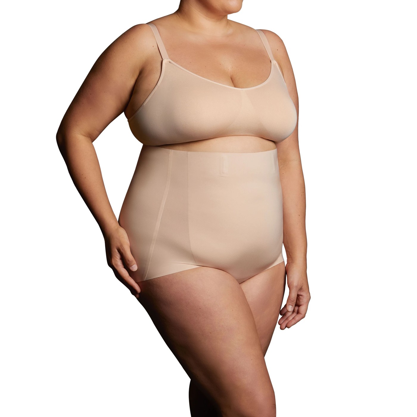 Curvesque Laser Sculpt High Waisted Full Briefs - Ambra - Nude