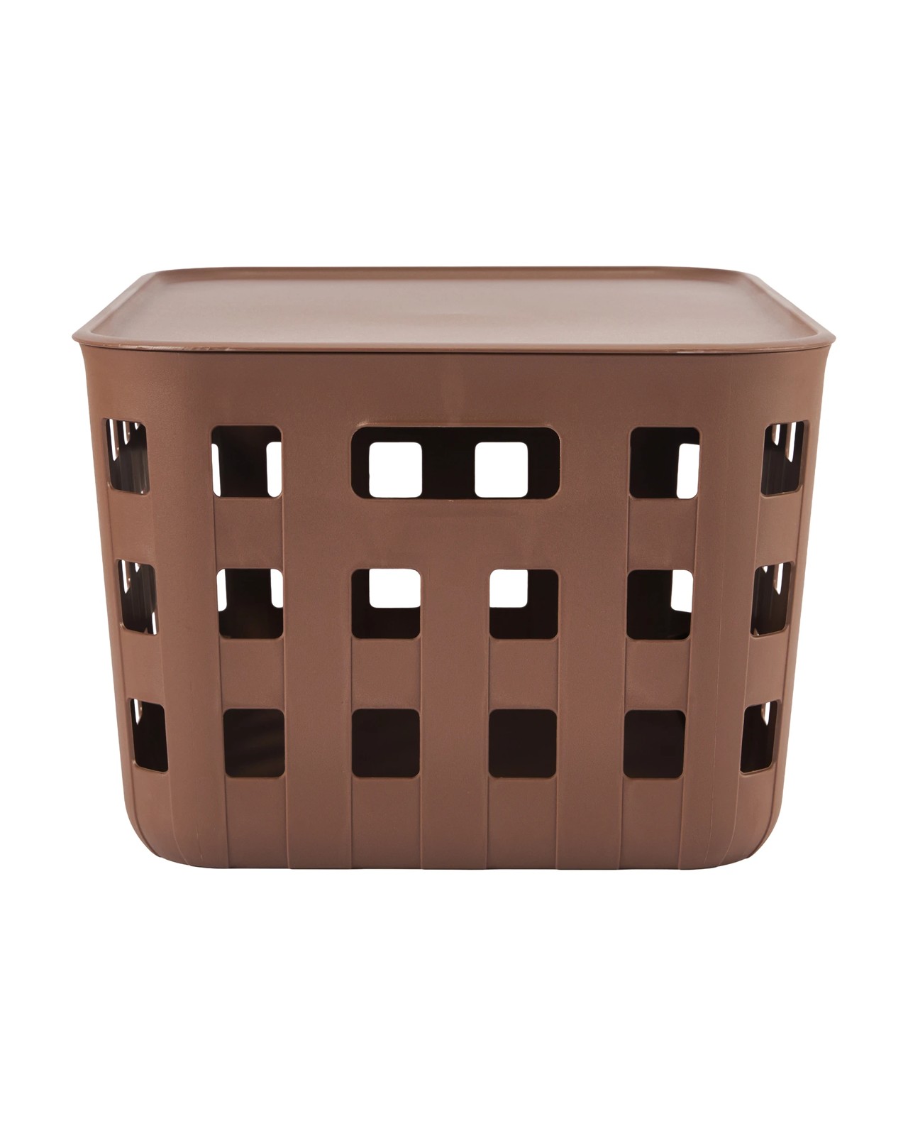 28L Rectangle Trellis Basket with Lid, Chocolate - Anko 4 of 6