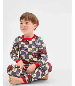 Hot Wheels Australian Cotton Younger Boys Waffle Pyjama Set