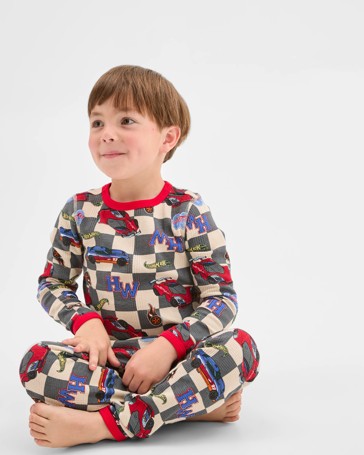 Hot Wheels Australian Cotton Younger Boys Waffle Pyjama Set