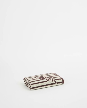 Jasmine Floral Stripe Australian Cotton Hand Towel