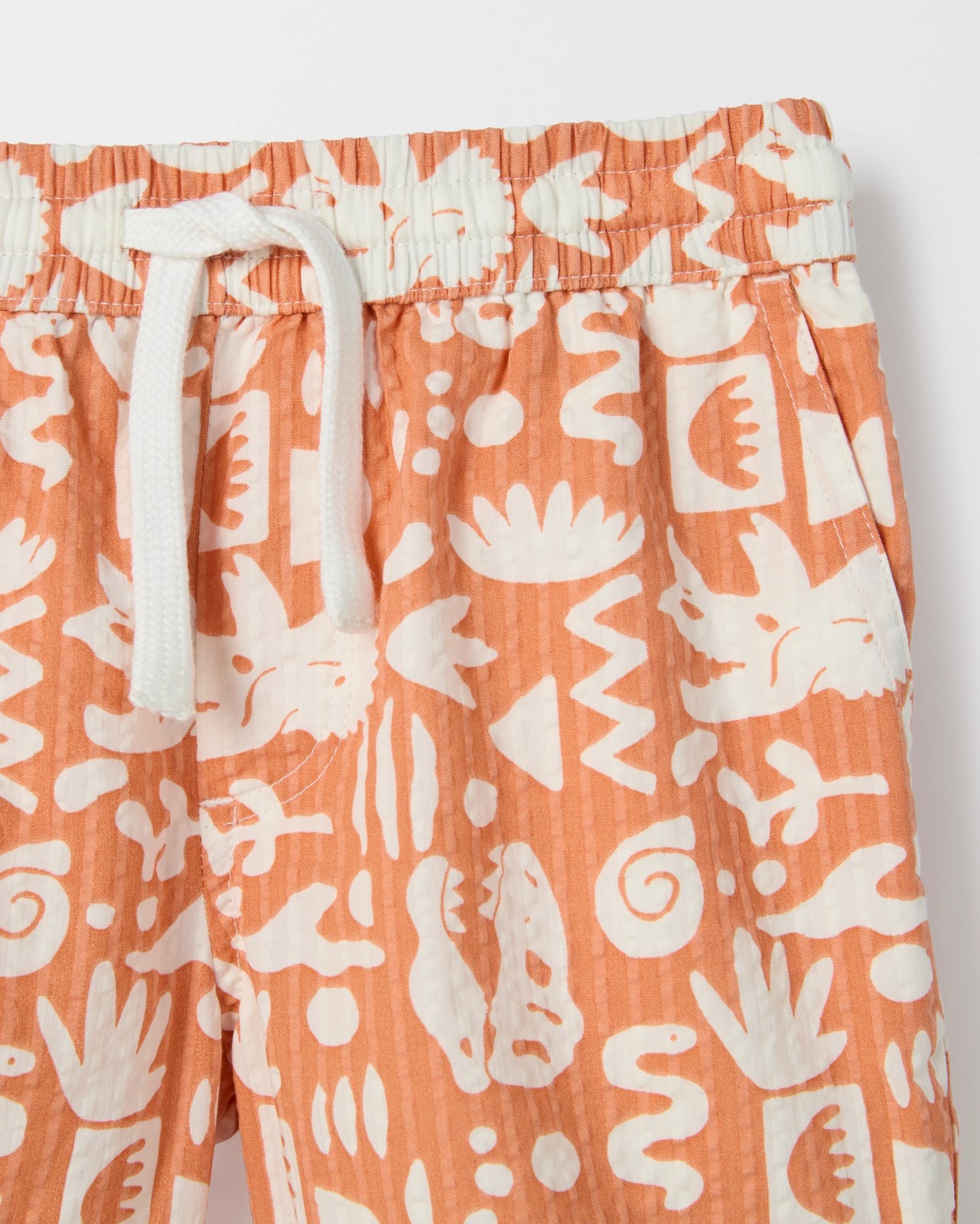 Australian Cotton Seersucker Volley Shorts - Orange 2 of 2