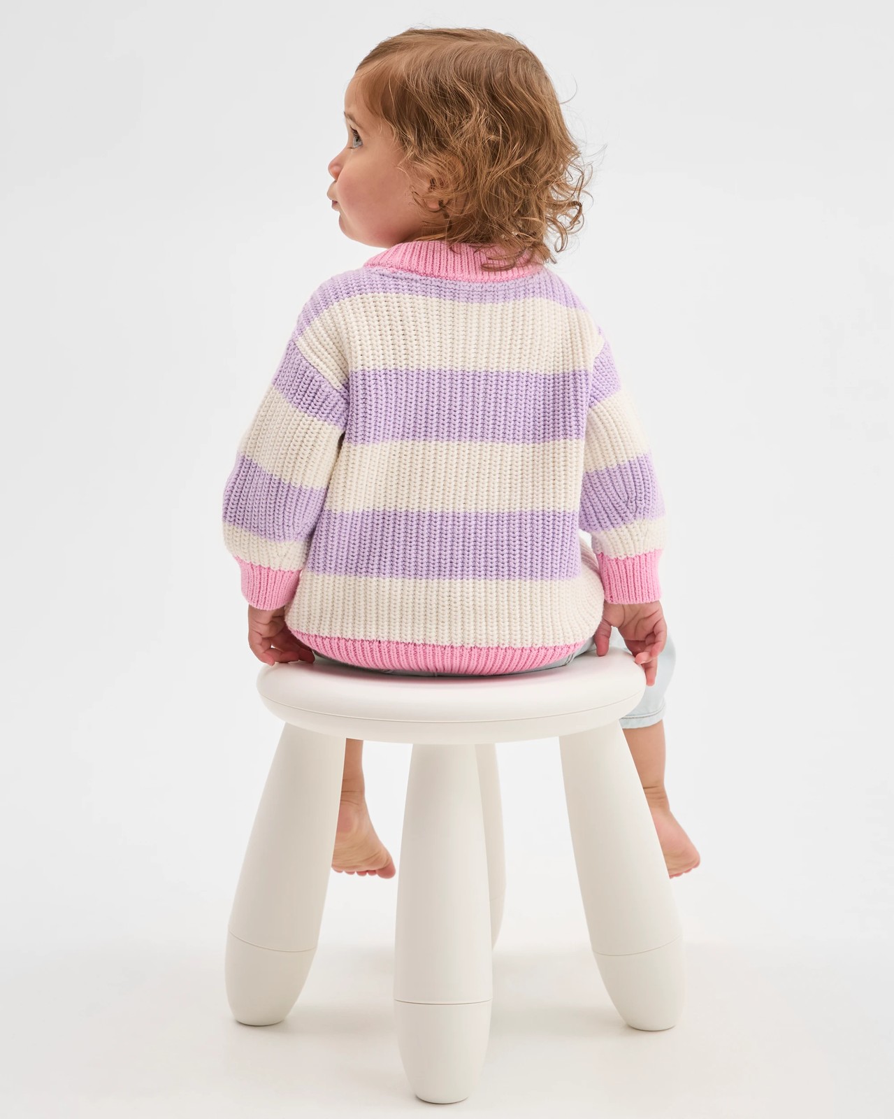 Baby Organic Cotton Chunky Rib Knit Jumper 2 of 2