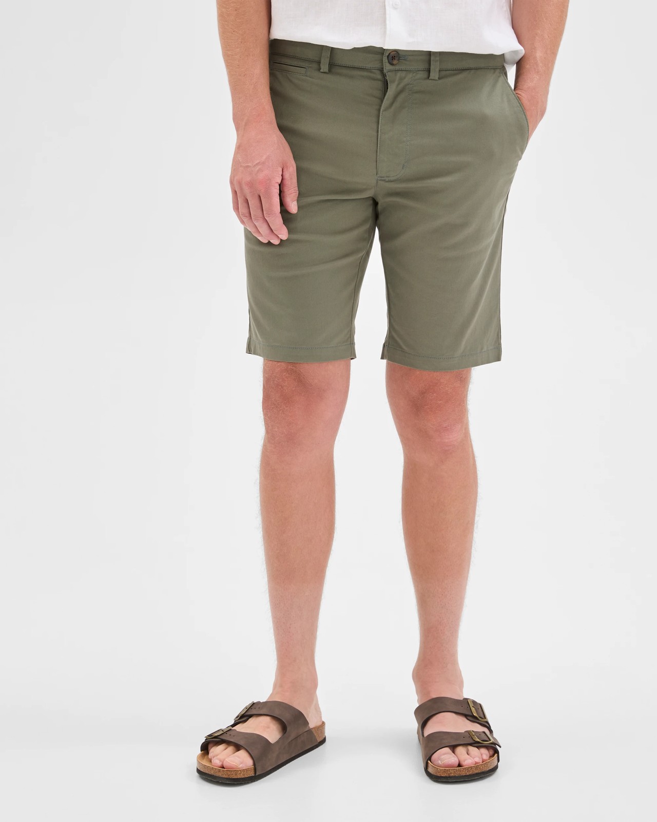 Australian Cotton Slim Chino Shorts - Mulled Basil 5 of 6