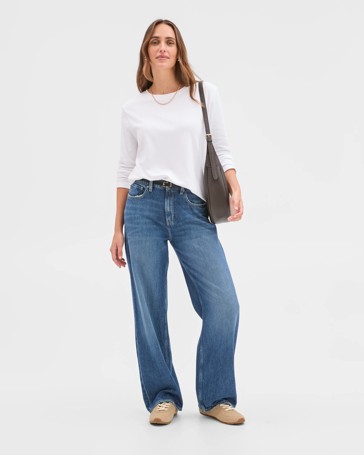 Australian Cotton Blend Long Sleeve Crew Neck T-Shirt