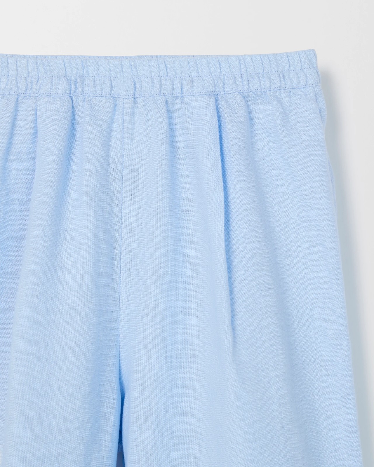 European Linen Wide Leg Co-Ord Pants - Light Blue 6 of 6