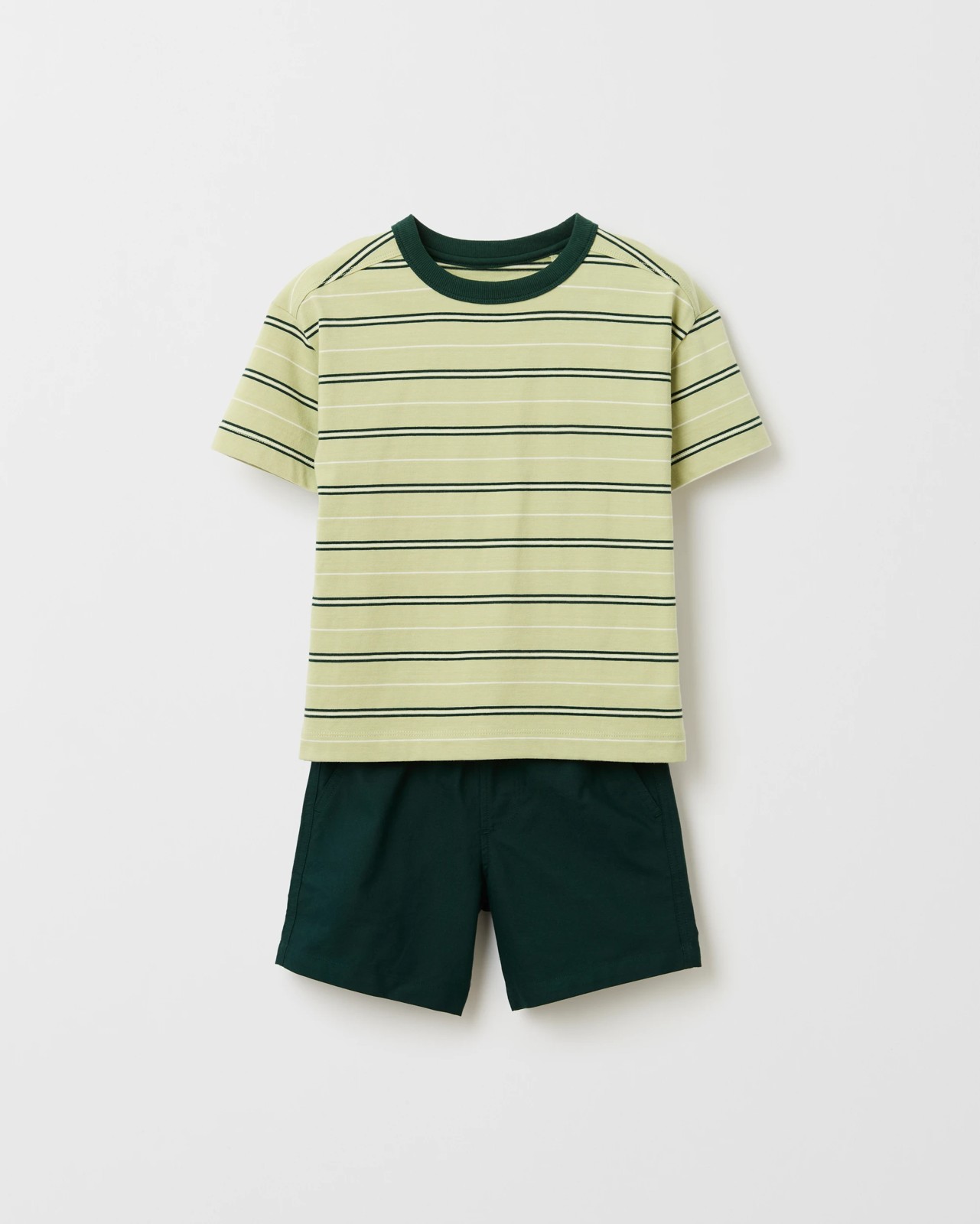 Australian Cotton T-Shirt and Shorts 2 Piece Set - Green 5 of 5