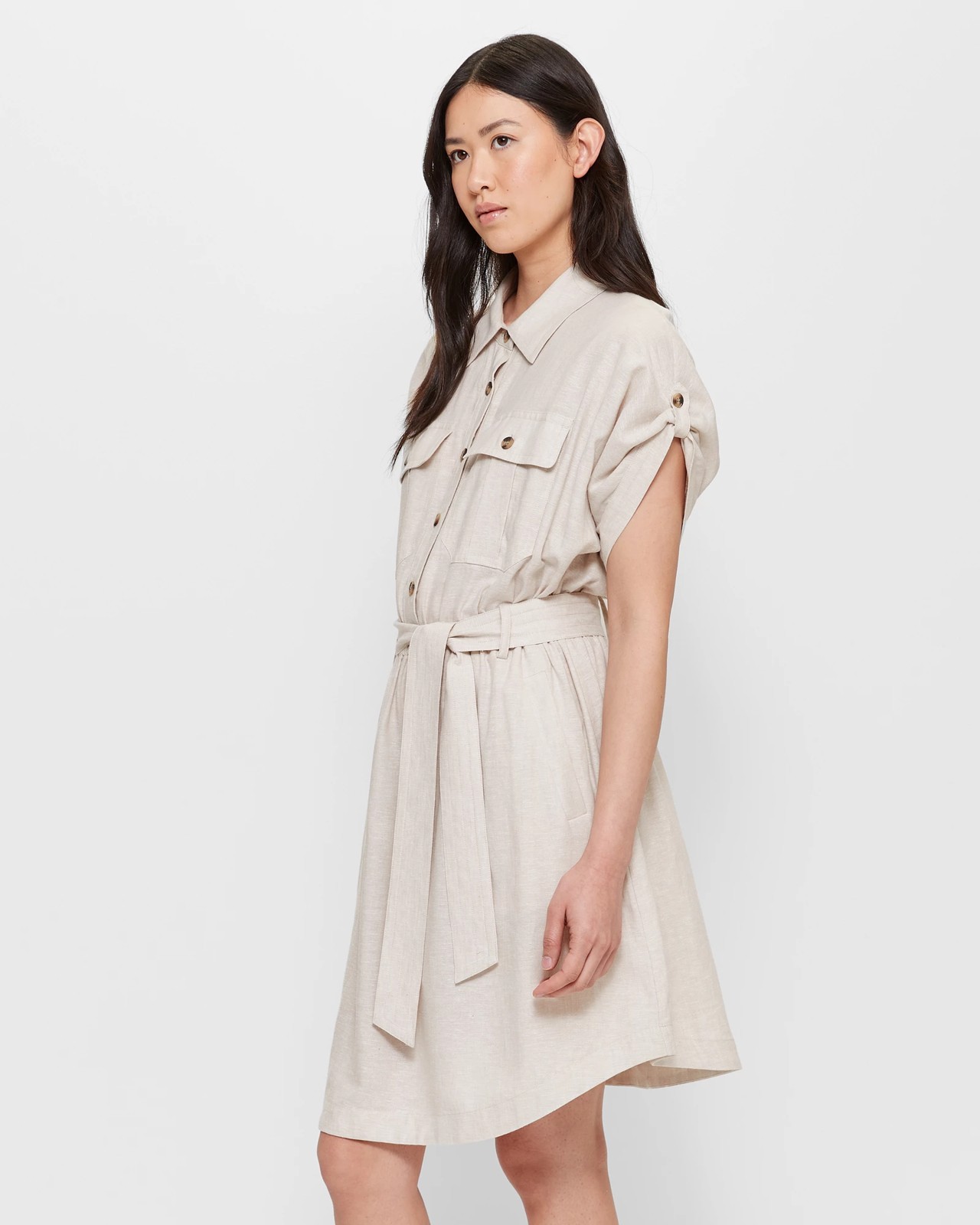 Linen Blend Utility Tie Mini Dress | Target Australia