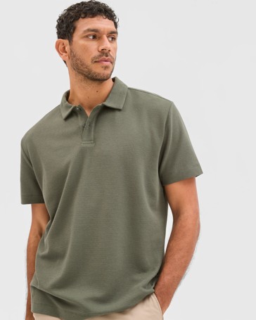 Australian Cotton Textured Fashion Polo Top