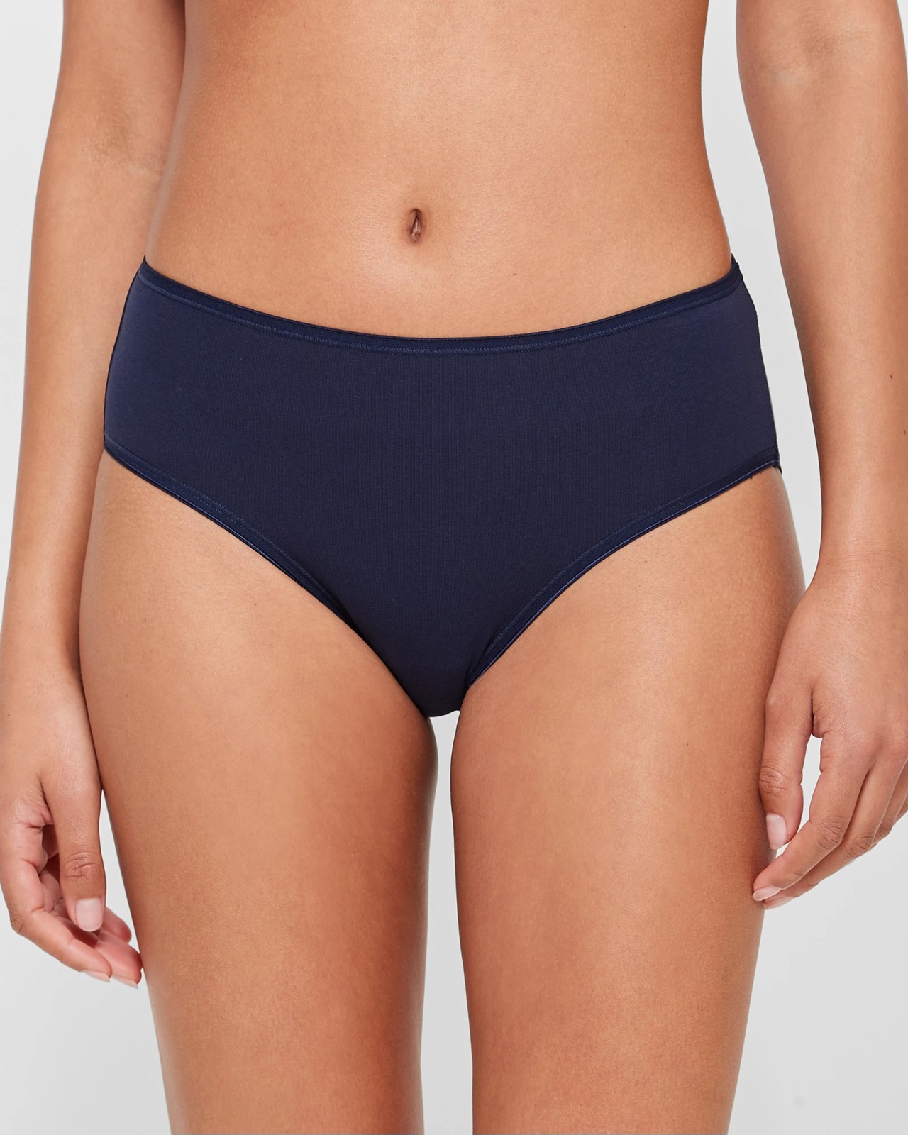 2 Pack Everyday Cotton Midi Briefs with Aloe - Navy Blue