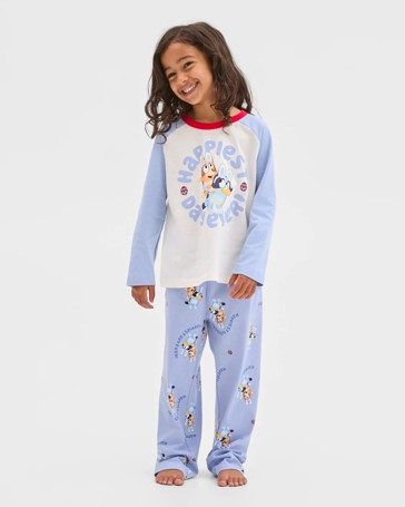Family Matching Australian Cotton Easter Younger Kids Pyjama Set - Bluey