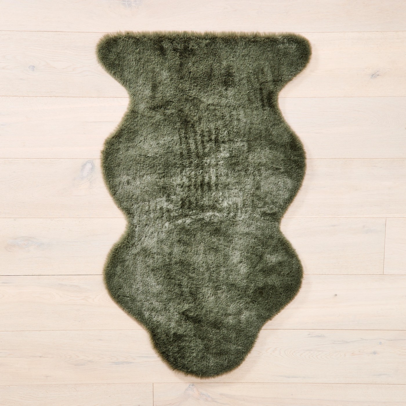 Anko Faux Fur Rug, Green - 110cm x 65cm 5 of 6