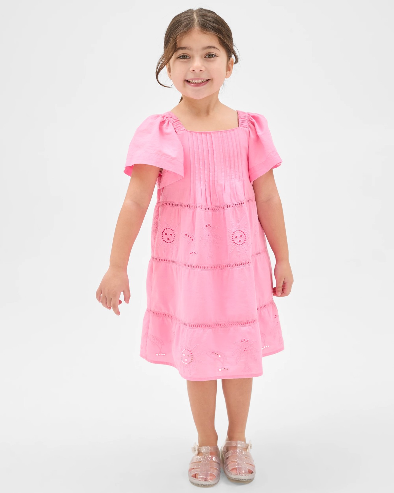Cotton Flutter Sleeve Fashion Woven Dress 2 of 2