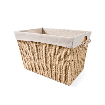 Large Paper Rope Basket with Liner, Beige - Anko
