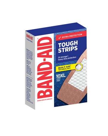Band-Aid Extra Large Tough-Strips Adhesive Bandages - 10 Pack