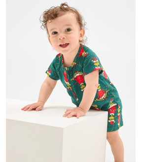 Family Matching Christmas Australian Cotton Baby Romper - Grinch