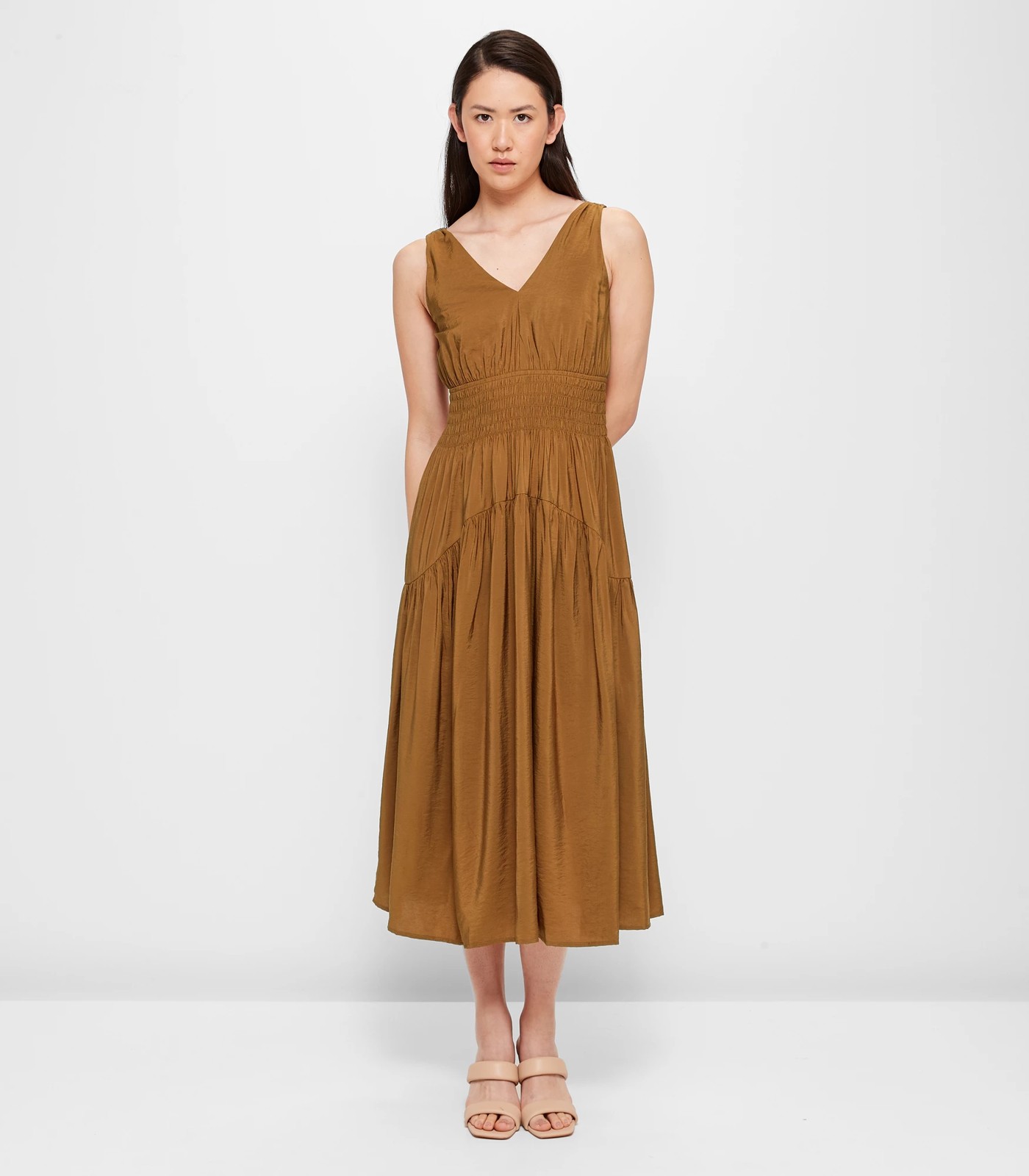 Sleeveless Shirred Dress - Preview | Target Australia