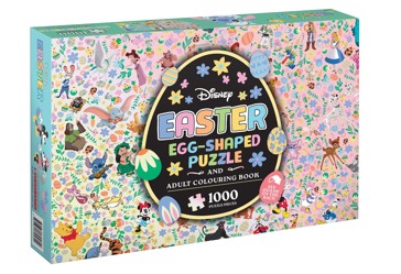 Disney: Easter Egg-Shaped Puzzle and Adult Colouring Book