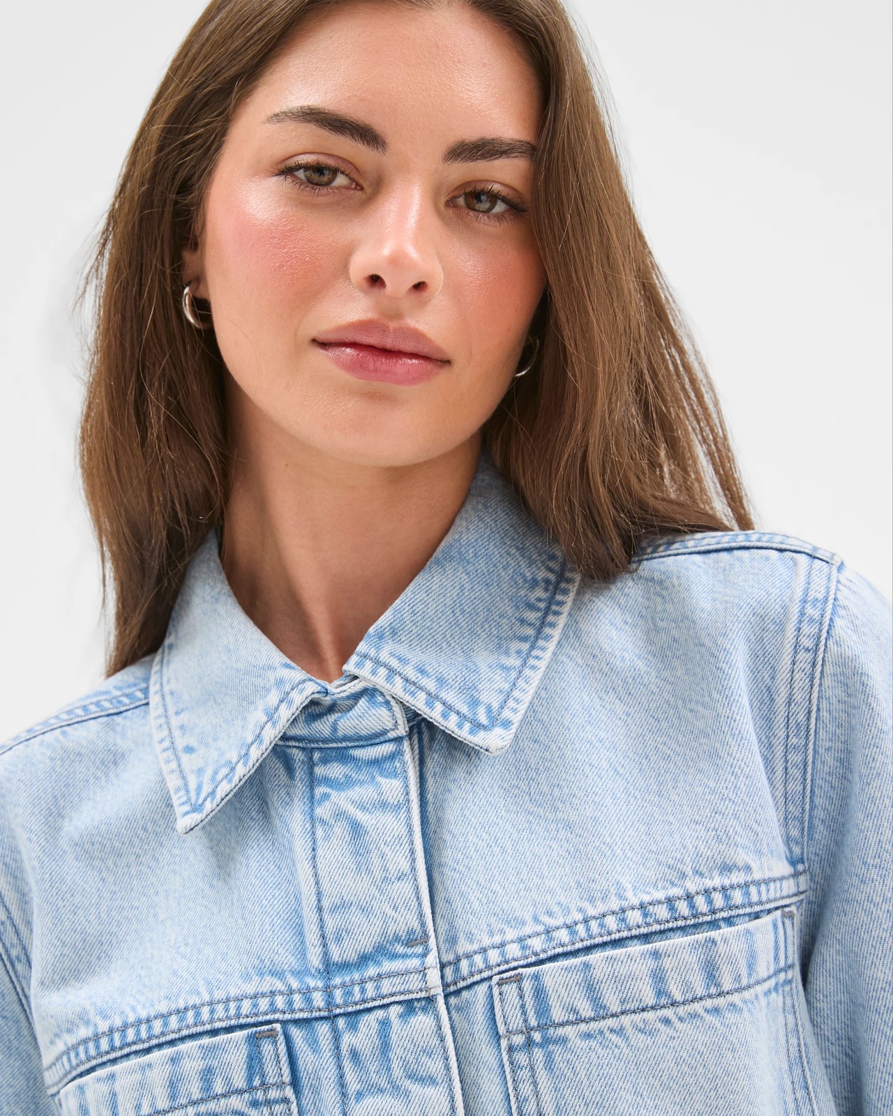 Petites Concealed Placket Denim Jacket 3 of 5