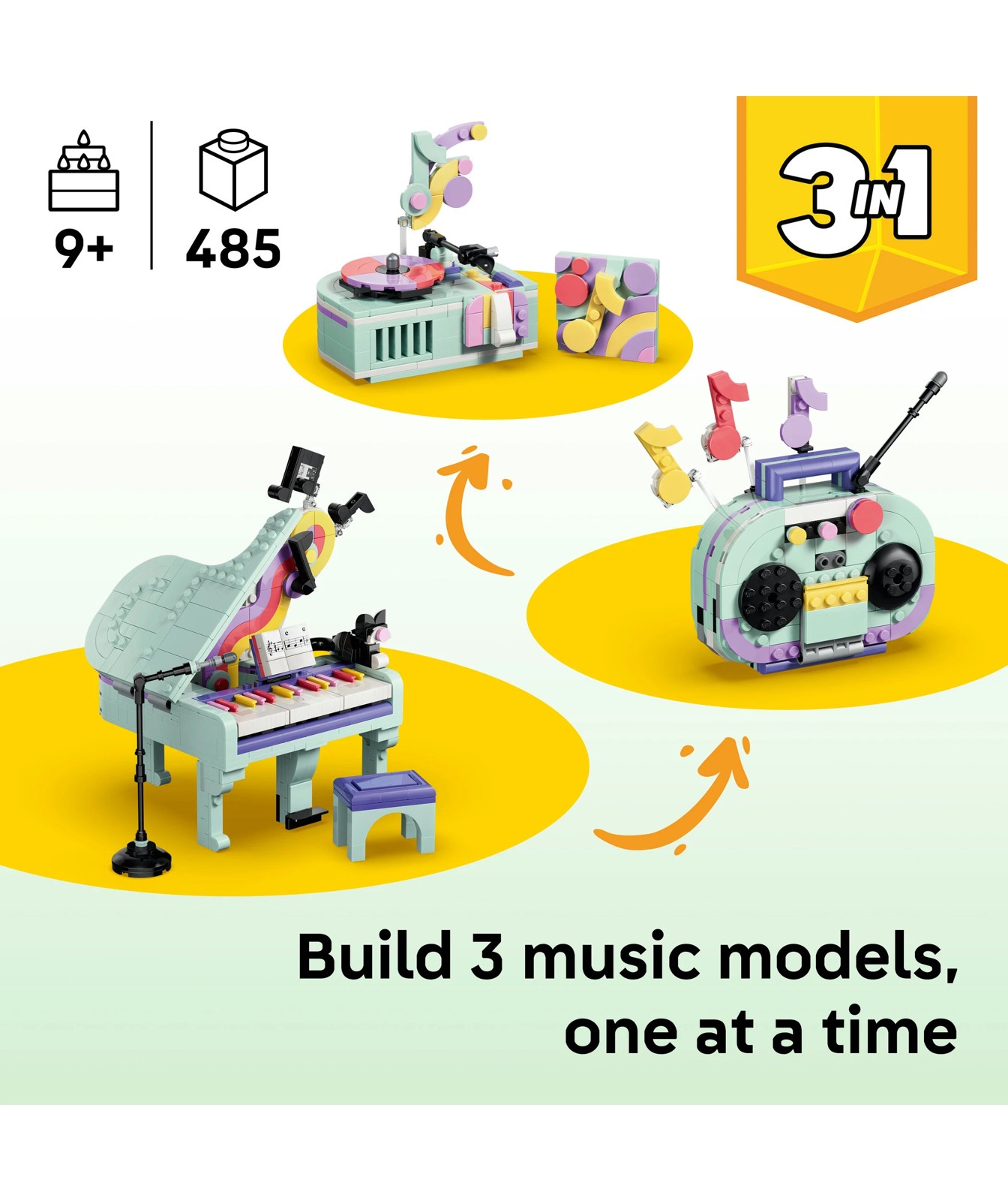 LEGO® Creator 3 in 1 Music Decor Piano with Cat 31392 2 of 6