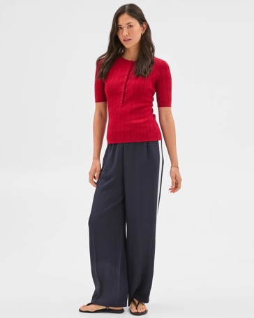 Textured Knit Henley Top - Preview