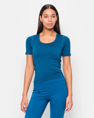 Active Studio Ribbed T-Shirt with Shelf Bra