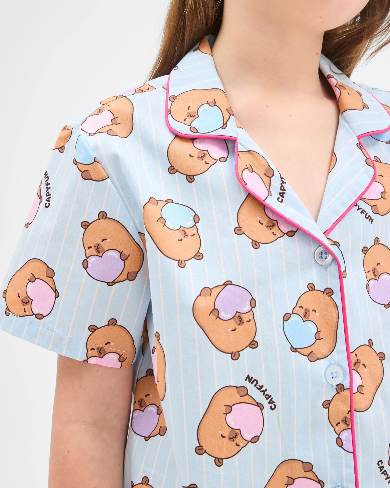 Capyfun Australian Cotton Older Girls Woven Pyjama Set 4 of 5
