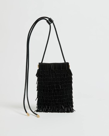 Beaded Fringe Crossbody Bag