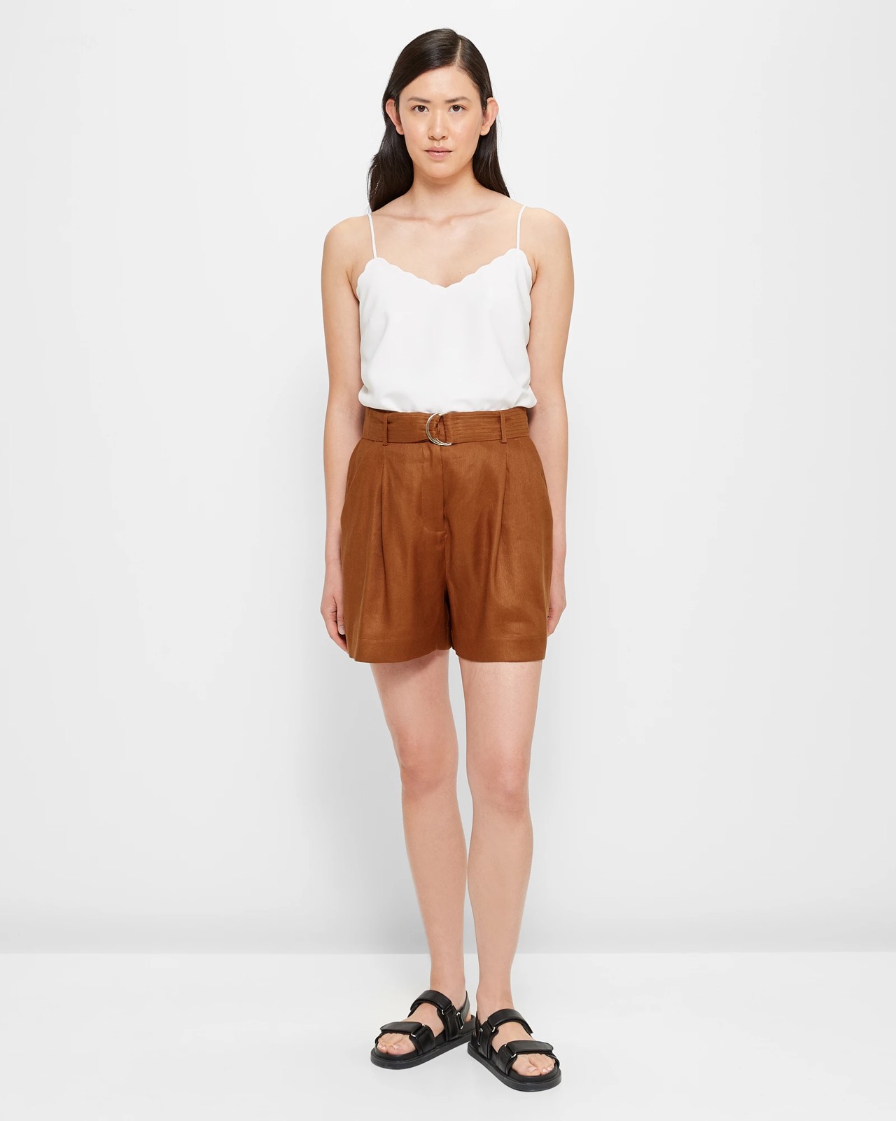 European Linen Blend D-Ring Belted Shorts - Preview | Target Australia