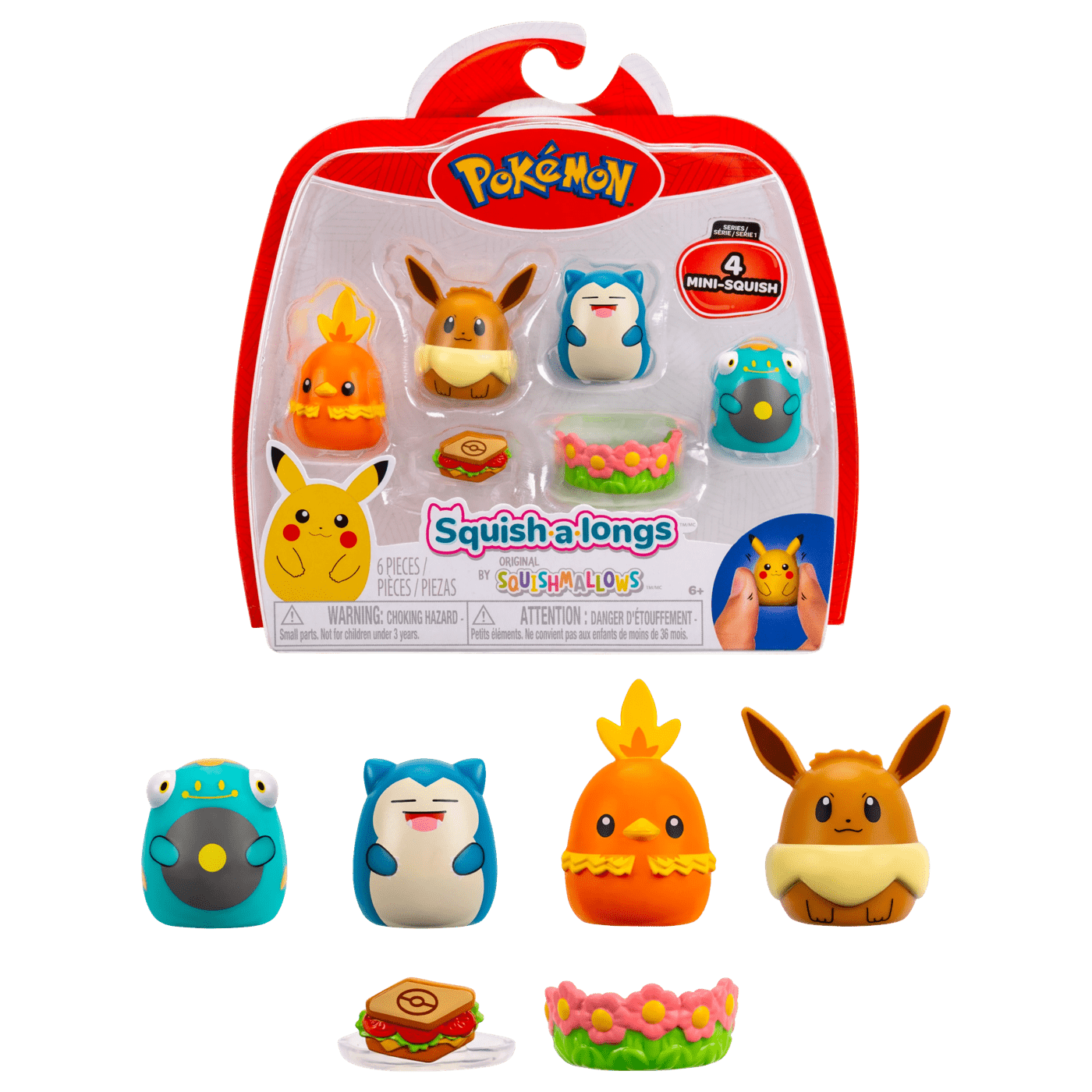 Pokemon Squish-A-Longs 4 Pack - Assorted 6 of 6